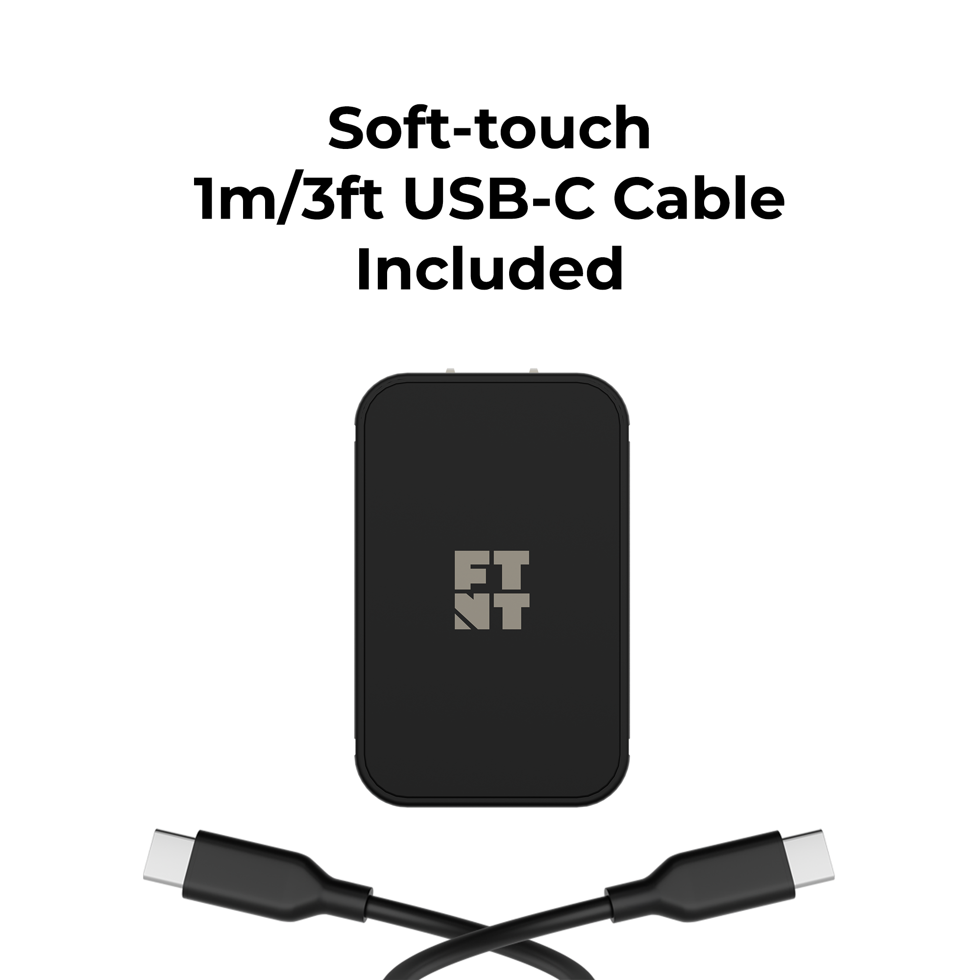 30W USB-C Compact Power Adapter | Powers iPhone, iPad & MacBook | North America Plug | Soft-touch USB-C Cable Included