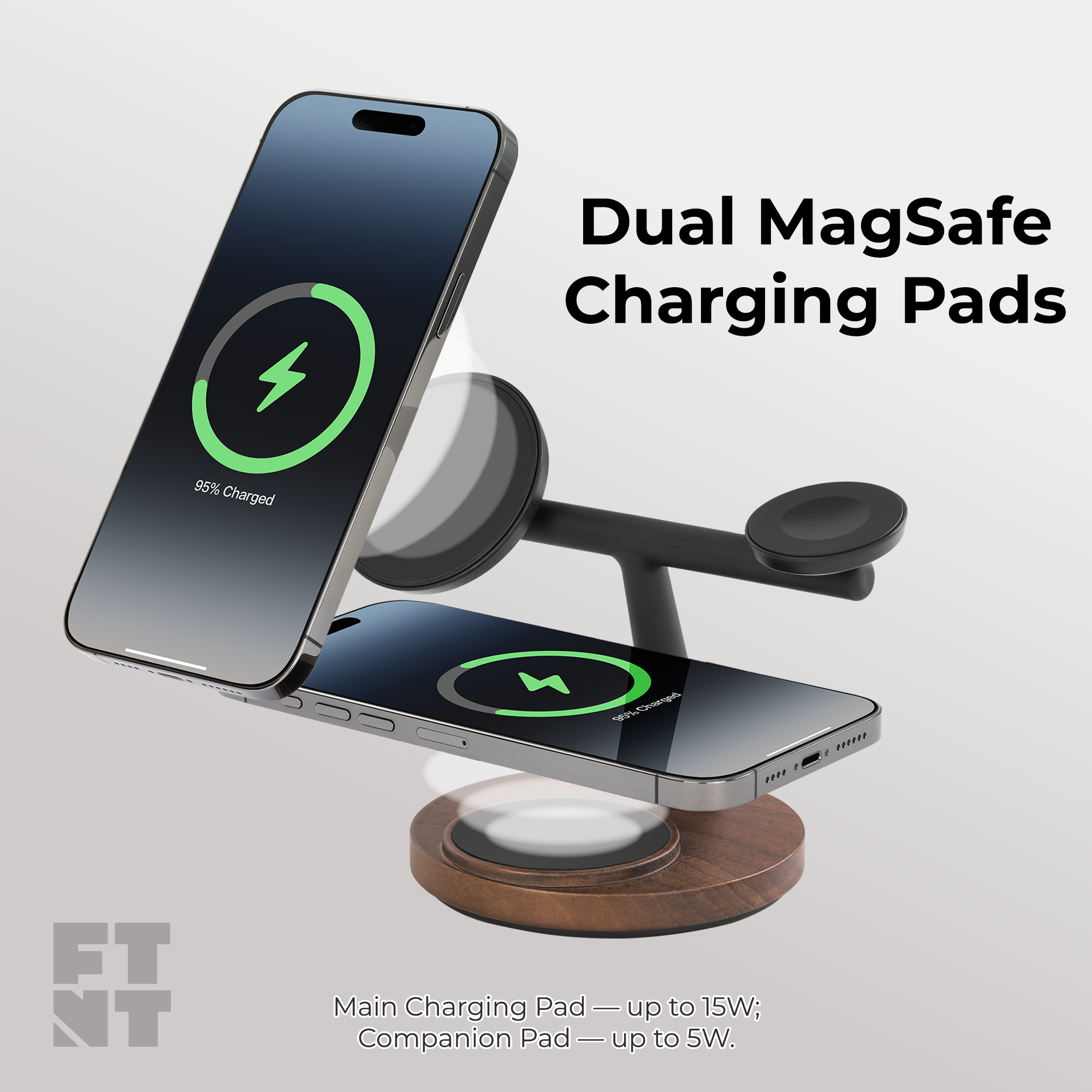 Zenstand Magnetic 3-in-1 Wireless Charger | For iPhone, AirPods, Apple Watch & More (Power Adapter not included)