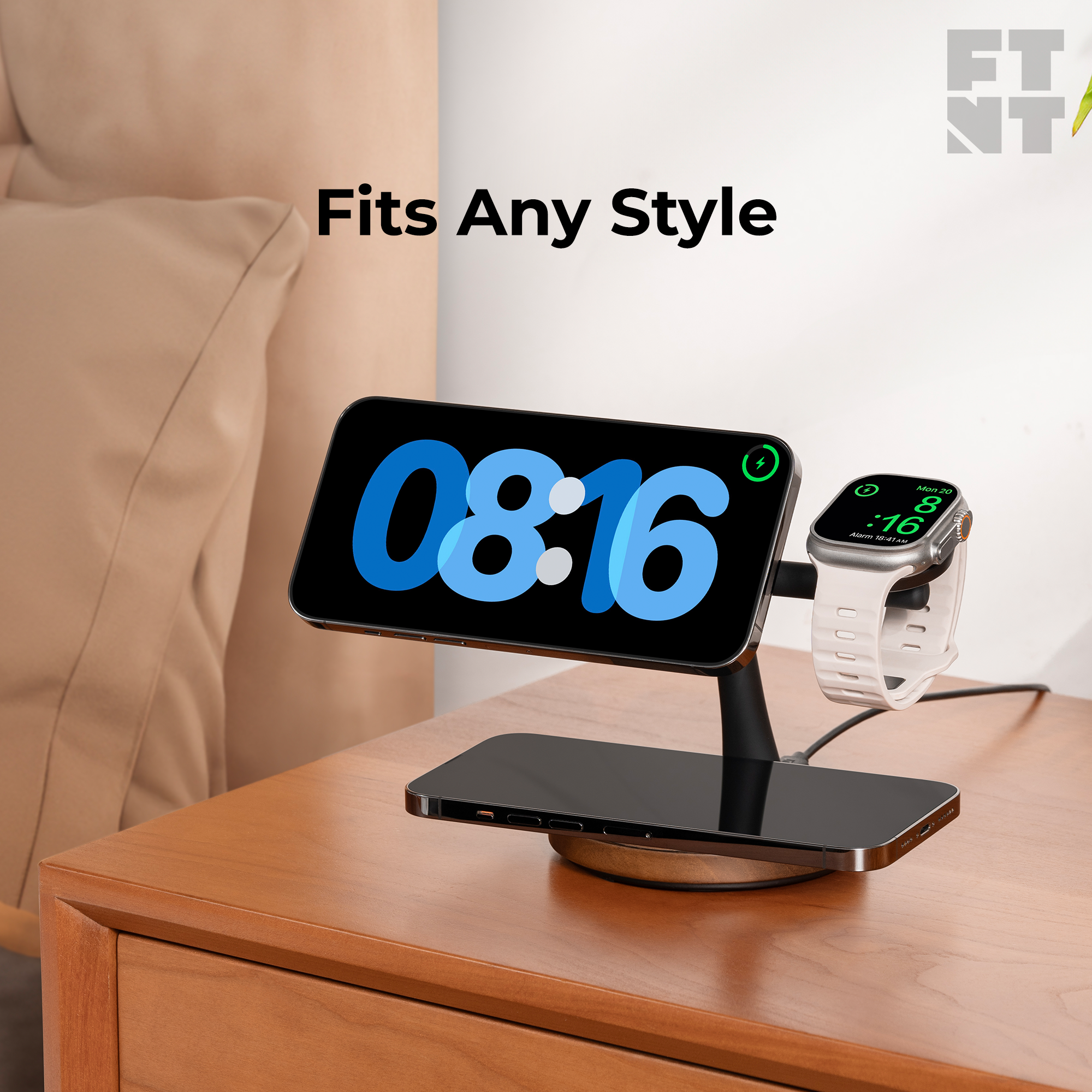 Zenstand Magnetic 3-in-1 Wireless Charger | For iPhone, AirPods, Apple Watch & More (Power Adapter not included)