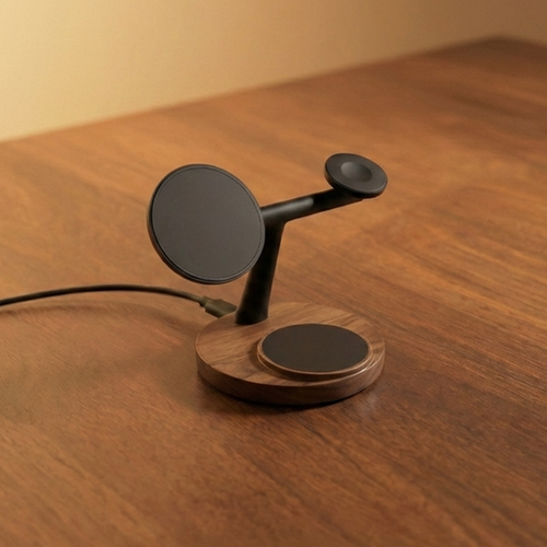 ZenStand 3-in-1 Genuine Wood Wireless Charger (MagSafe Compatible)