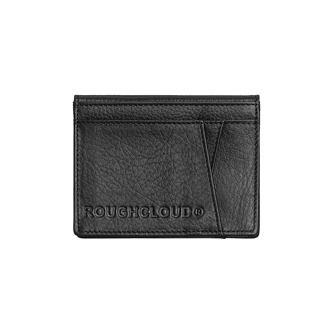 Black Bi-Folded Vegan Leather Card Wallet – Multi-Slot Holder for Bank & Transit Cards | by ROUGHCLOUD